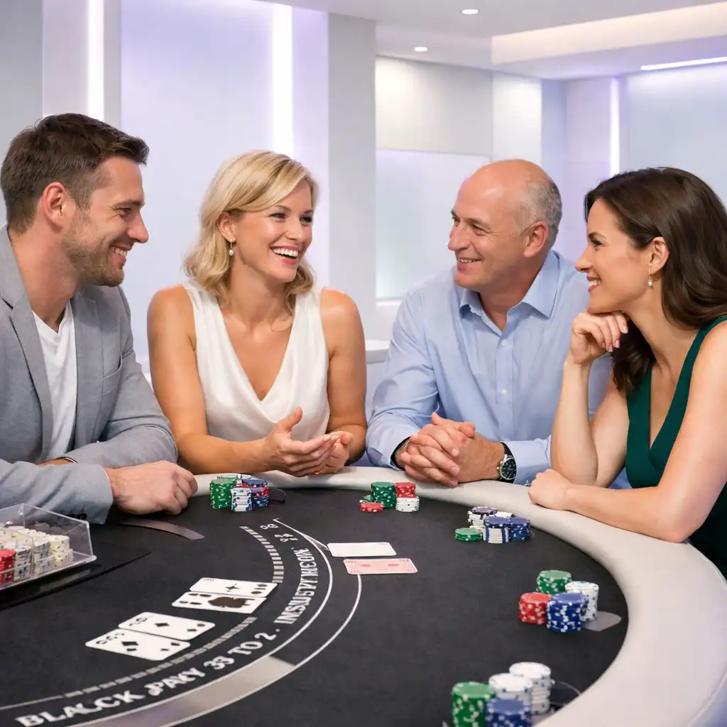 Blackjack-Tisch in einer modernen, hellen Eventkulisse
